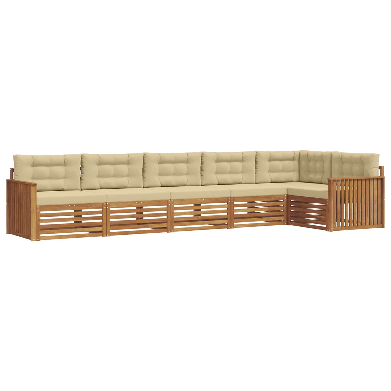 Outdoor-Sofagarnitur mit Kissen 6 pcs Natur und Beige