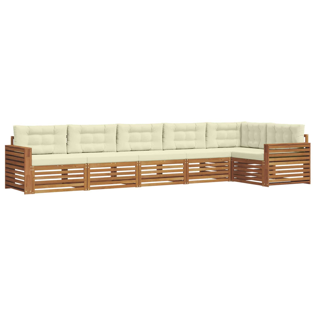 Outdoor-Sofagarnitur mit Kissen 6 pcs Natur und Creme