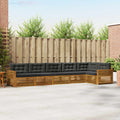 Outdoor-Sofagarnitur mit Kissen 6 pcs Natur und Anthrazit