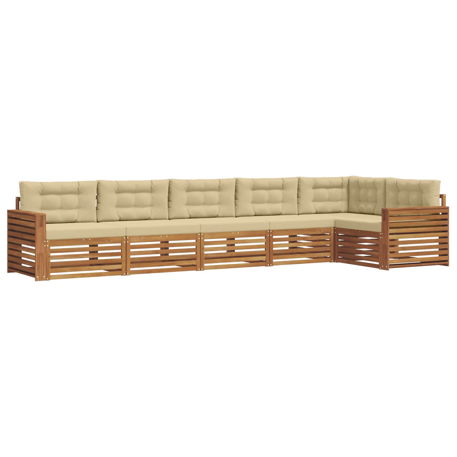Outdoor-Sofagarnitur mit Kissen 6 pcs Natur und Beige