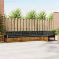 Outdoor-Sofagarnitur mit Kissen 6 pcs Natur und Anthrazit