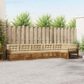 Outdoor-Sofagarnitur mit Kissen 6 pcs Natur und Beige
