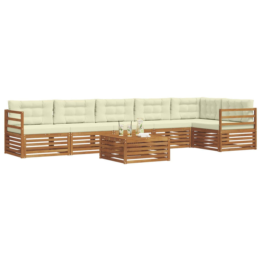 Outdoor-Sofagarnitur mit Kissen 7 pcs Natur und Creme