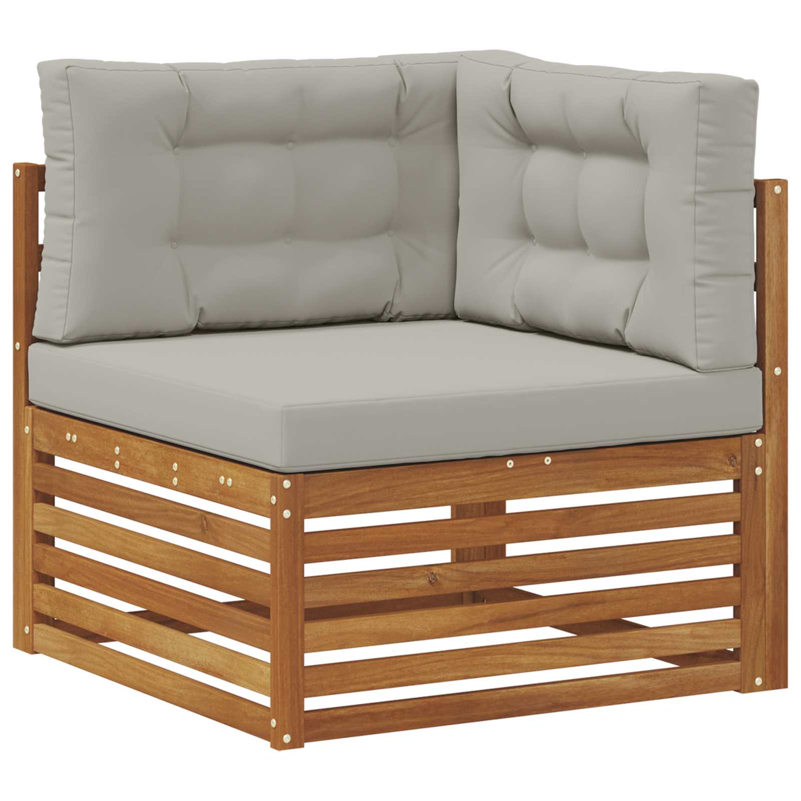 Outdoor-Sofagarnitur mit Kissen 7 pcs Natürlich und Hellgrau