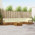 Outdoor-Sofagarnitur mit Kissen 7 pcs Natur und Creme