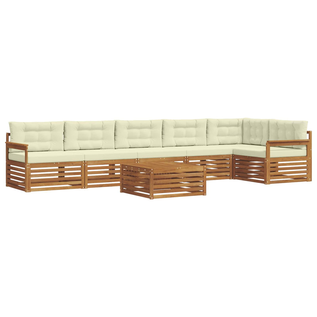 Outdoor-Sofagarnitur mit Kissen 7 pcs Natur und Creme