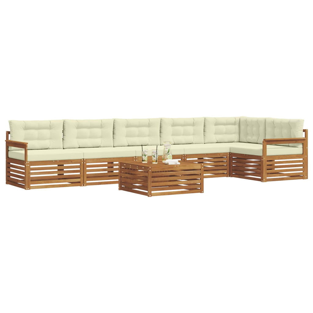 Outdoor-Sofagarnitur mit Kissen 7 pcs Natur und Creme