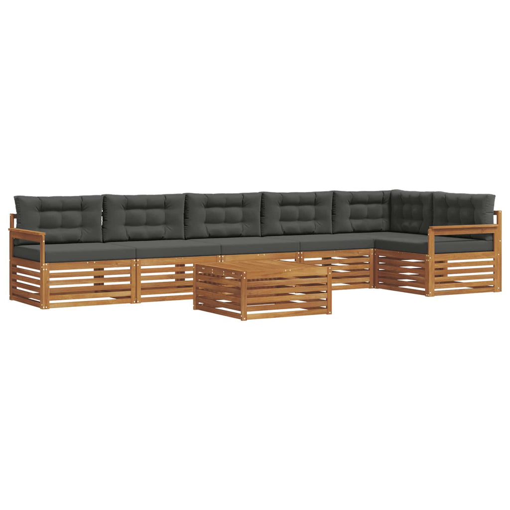 Outdoor-Sofagarnitur mit Kissen 7 pcs Natur und Anthrazit