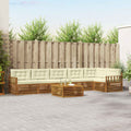 Outdoor-Sofagarnitur mit Kissen 7 pcs Natur und Creme
