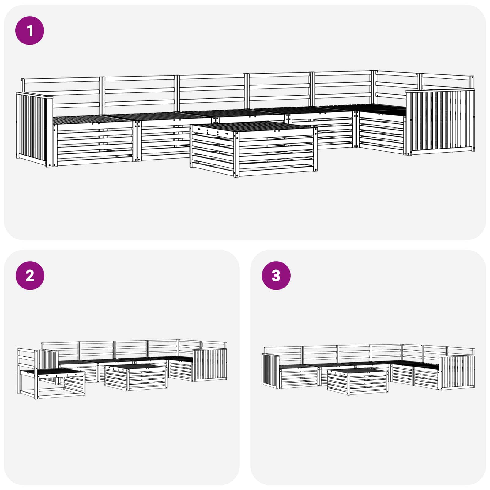Outdoor-Sofagarnitur 7 pcs Natur