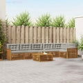 Outdoor-Sofagarnitur mit Kissen 7 pcs Natürlich und Hellgrau