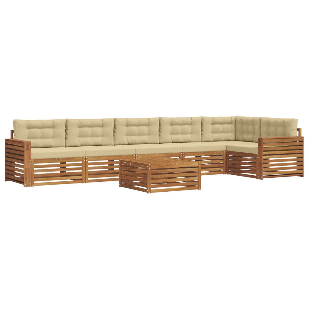 Outdoor-Sofagarnitur mit Kissen 7 pcs Natur und Beige