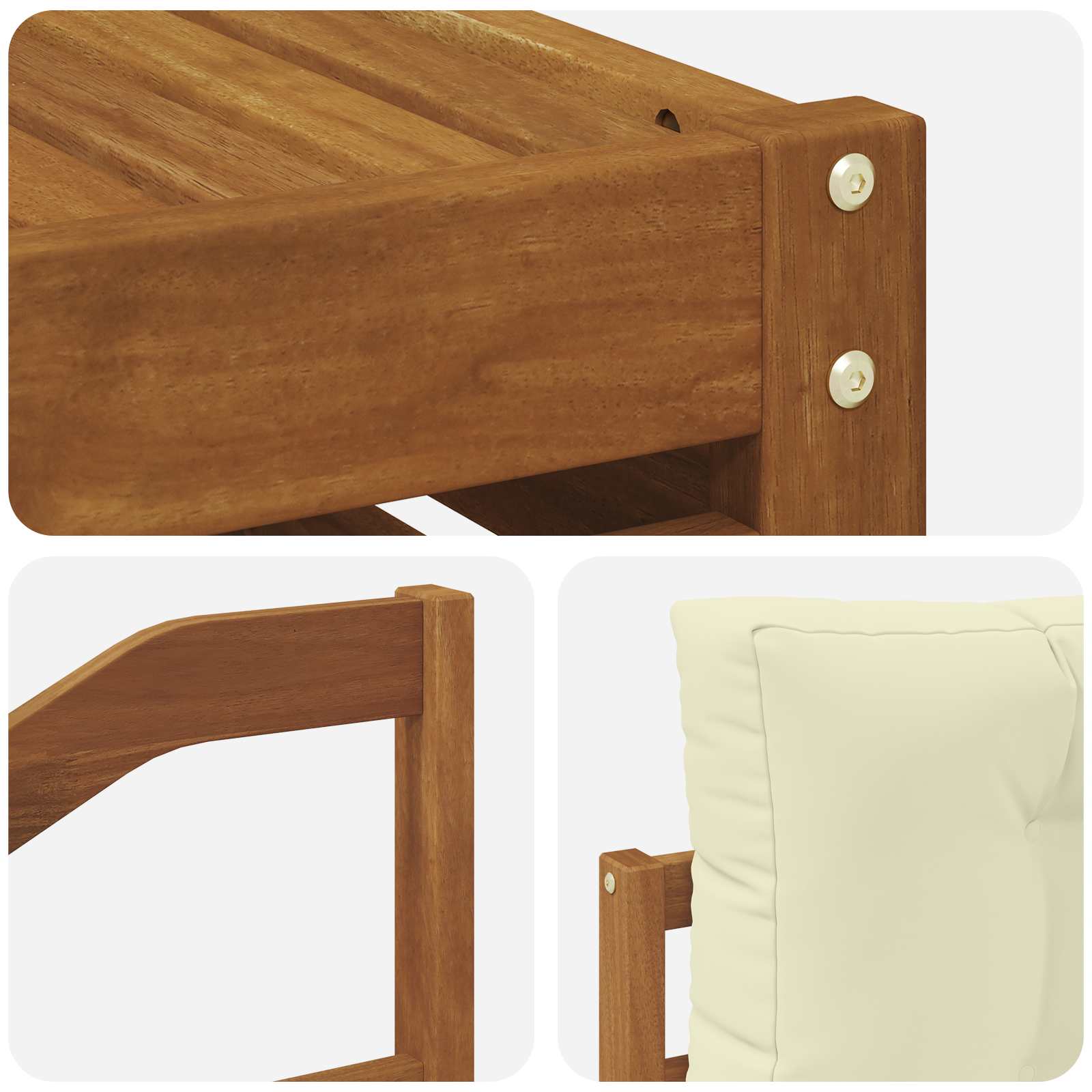 Outdoor-Sofagarnitur mit Kissen 7 pcs Natur und Creme