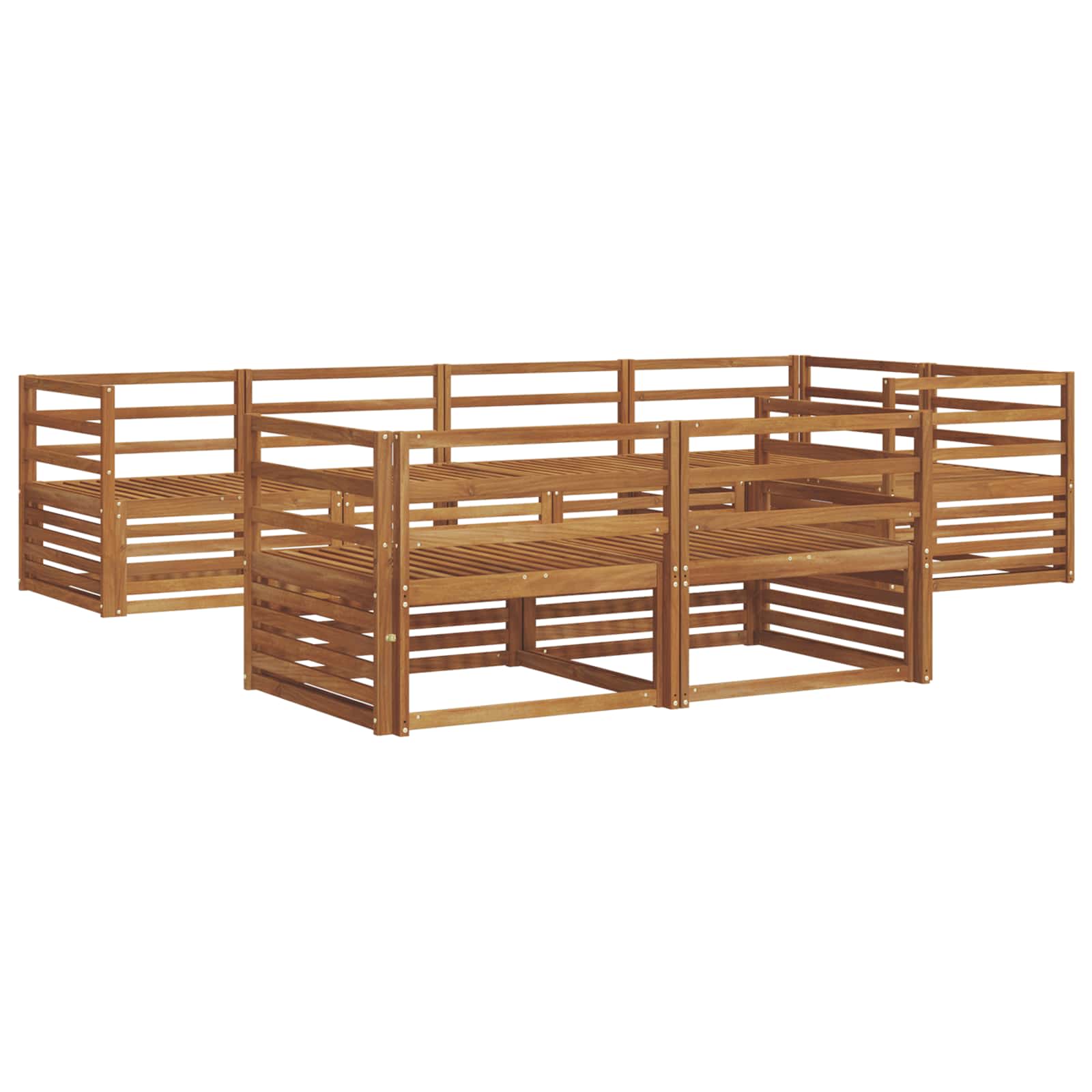 Outdoor-Sofagarnitur 7 pcs Natur Massivholz Akazie