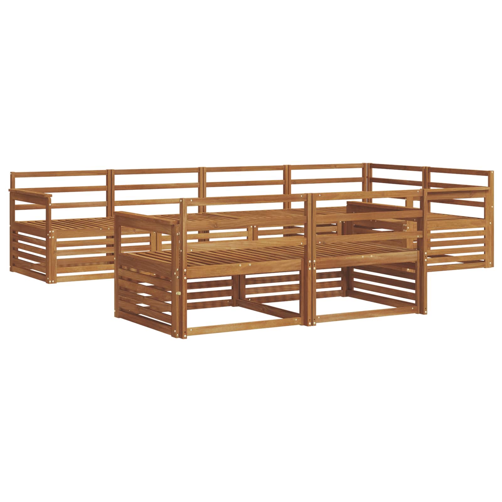 Outdoor-Sofagarnitur 7 pcs Natur Massivholz Akazie