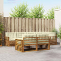Outdoor-Sofagarnitur mit Kissen 7 pcs Natur und Creme