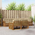 Outdoor-Sofagarnitur mit Kissen 7 pcs Natur und Beige