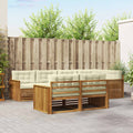 Outdoor-Sofagarnitur mit Kissen 7 pcs Natur und Creme