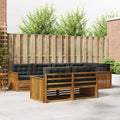 Outdoor-Sofagarnitur mit Kissen 7 pcs Natur und Anthrazit