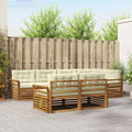 Outdoor-Sofagarnitur mit Kissen 7 pcs Natur und Creme