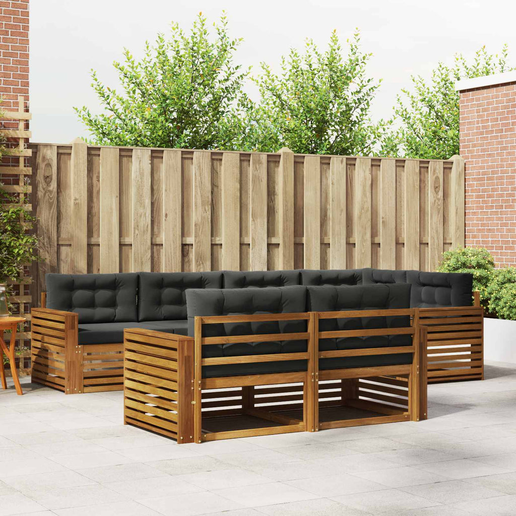 Outdoor-Sofagarnitur mit Kissen 7 pcs Natur und Anthrazit