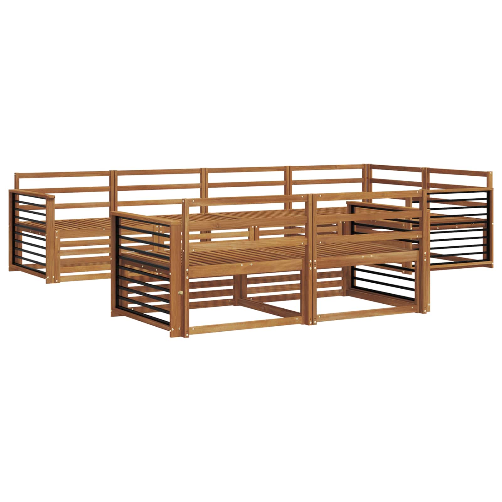 Outdoor-Sofagarnitur 7 pcs Natur Massivholz Akazie