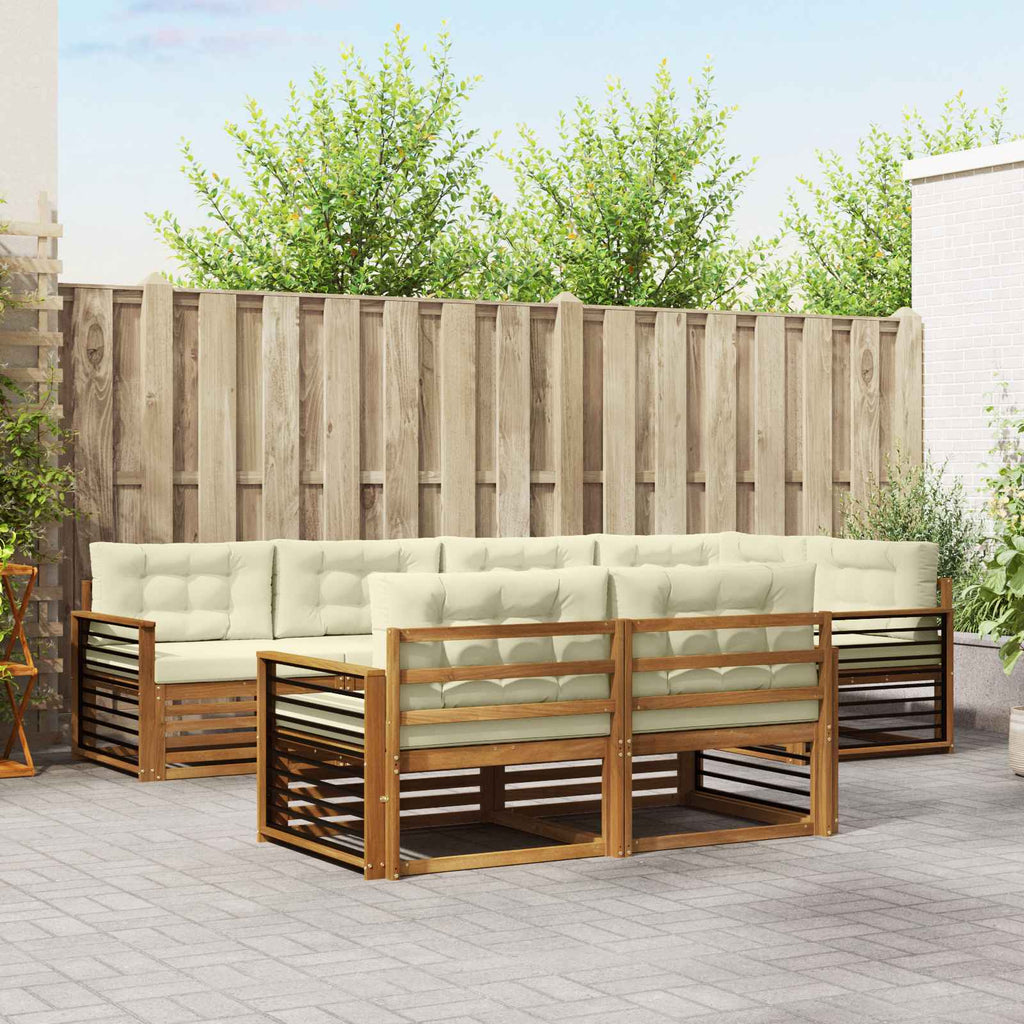 Outdoor-Sofagarnitur mit Kissen 7 pcs Natur und Creme