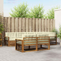 Outdoor-Sofagarnitur mit Kissen 7 pcs Natur und Creme