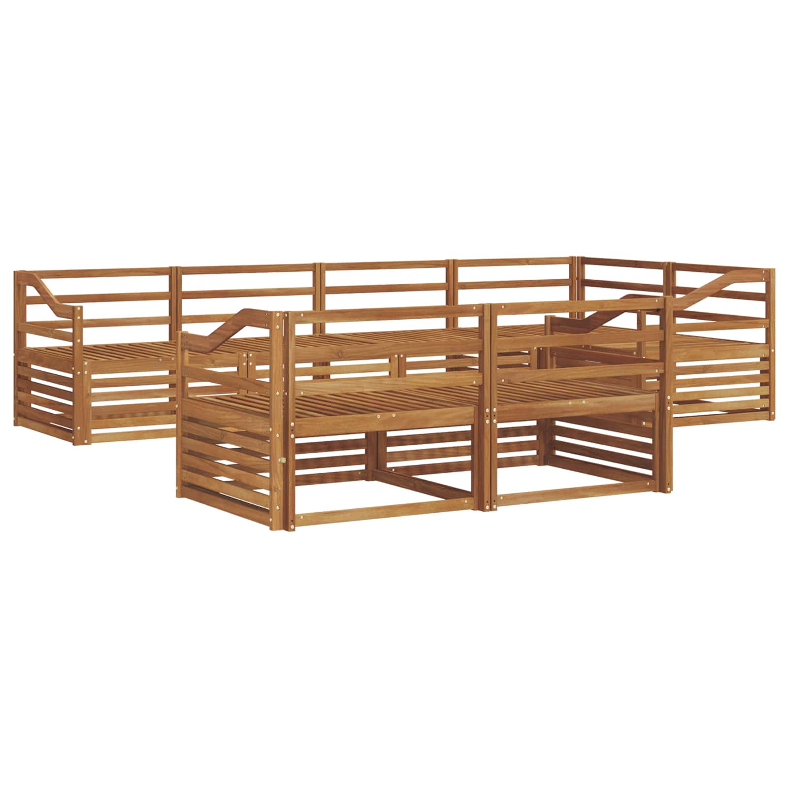 Outdoor-Sofagarnitur 7 pcs Natur Massivholz Akazie