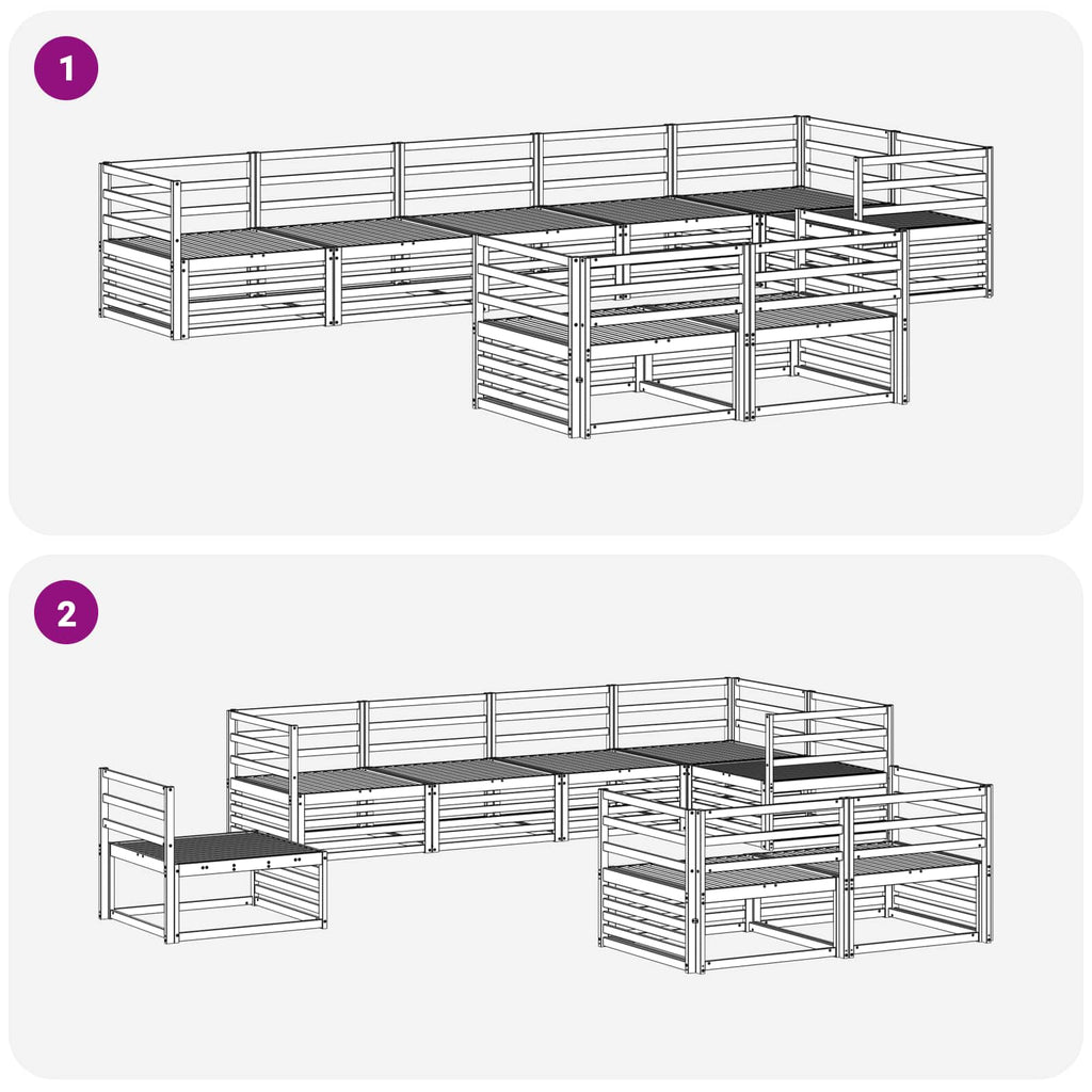Outdoor-Sofagarnitur 8 pcs Natur Massivholz Akazie