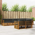 Outdoor-Sofagarnitur mit Kissen 8 pcs Natur und Anthrazit