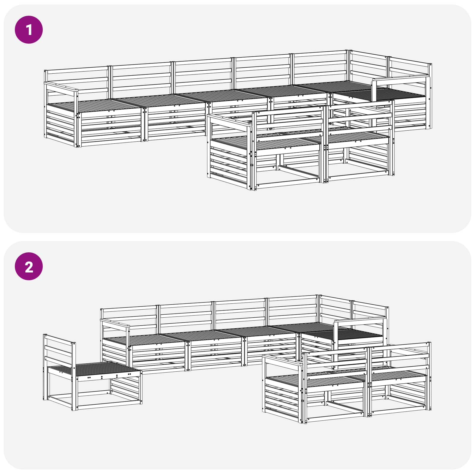 Outdoor-Sofagarnitur 8 pcs Natur Massivholz Akazie