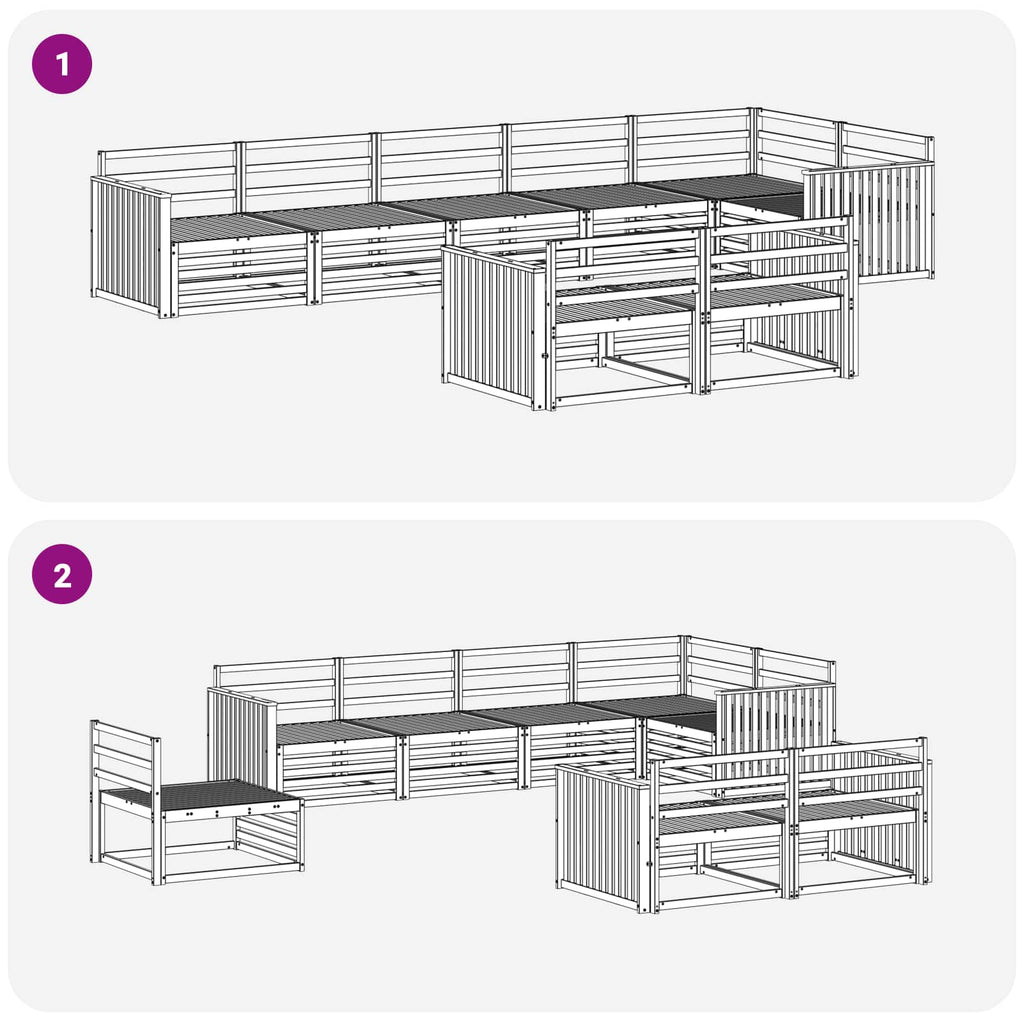 Outdoor-Sofagarnitur 8 pcs Natur Massivholz Akazie