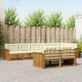 Outdoor-Sofagarnitur mit Kissen 8 pcs Natur und Creme