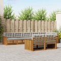 Outdoor-Sofagarnitur mit Kissen 8 pcs Natürlich und Hellgrau