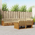 Outdoor-Sofagarnitur mit Kissen 8 pcs Natur und Beige