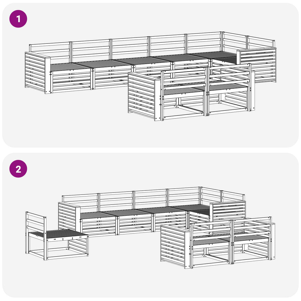 Outdoor-Sofagarnitur 8 pcs Natur Massivholz Akazie