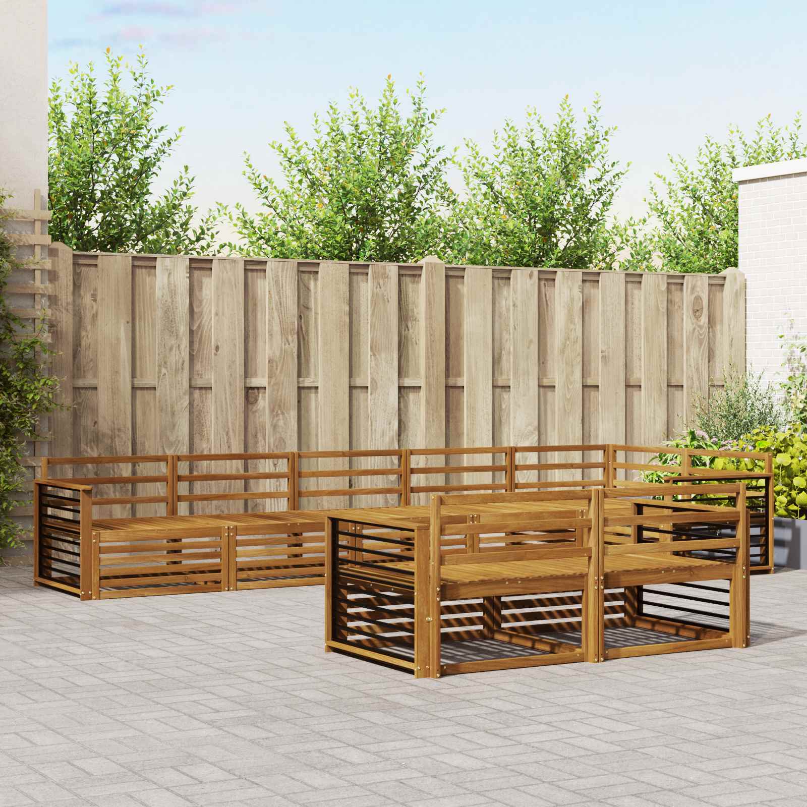 Outdoor-Sofagarnitur 8 pcs Natur Massivholz Akazie