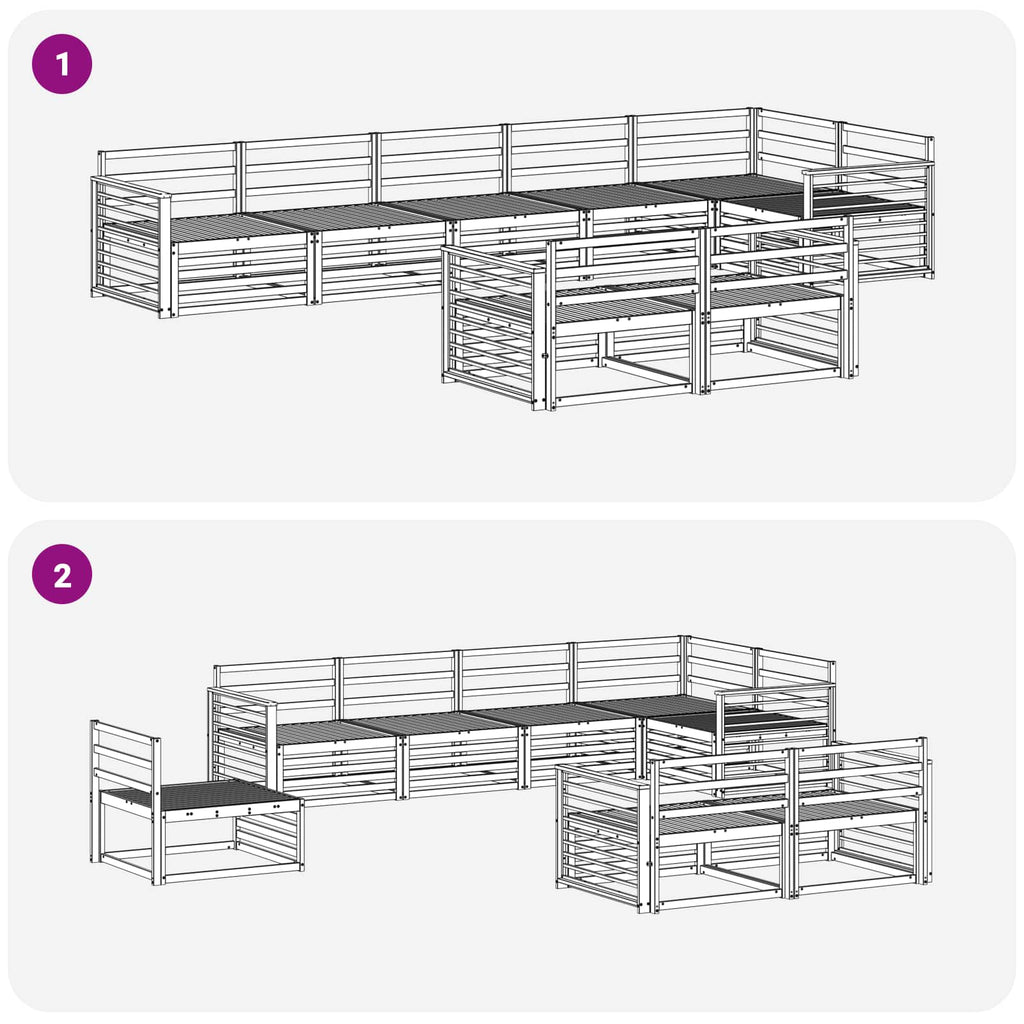 Outdoor-Sofagarnitur 8 pcs Natur Massivholz Akazie