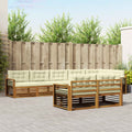 Outdoor-Sofagarnitur mit Kissen 8 pcs Natur und Creme