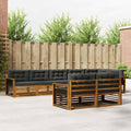 Outdoor-Sofagarnitur mit Kissen 8 pcs Natur und Anthrazit