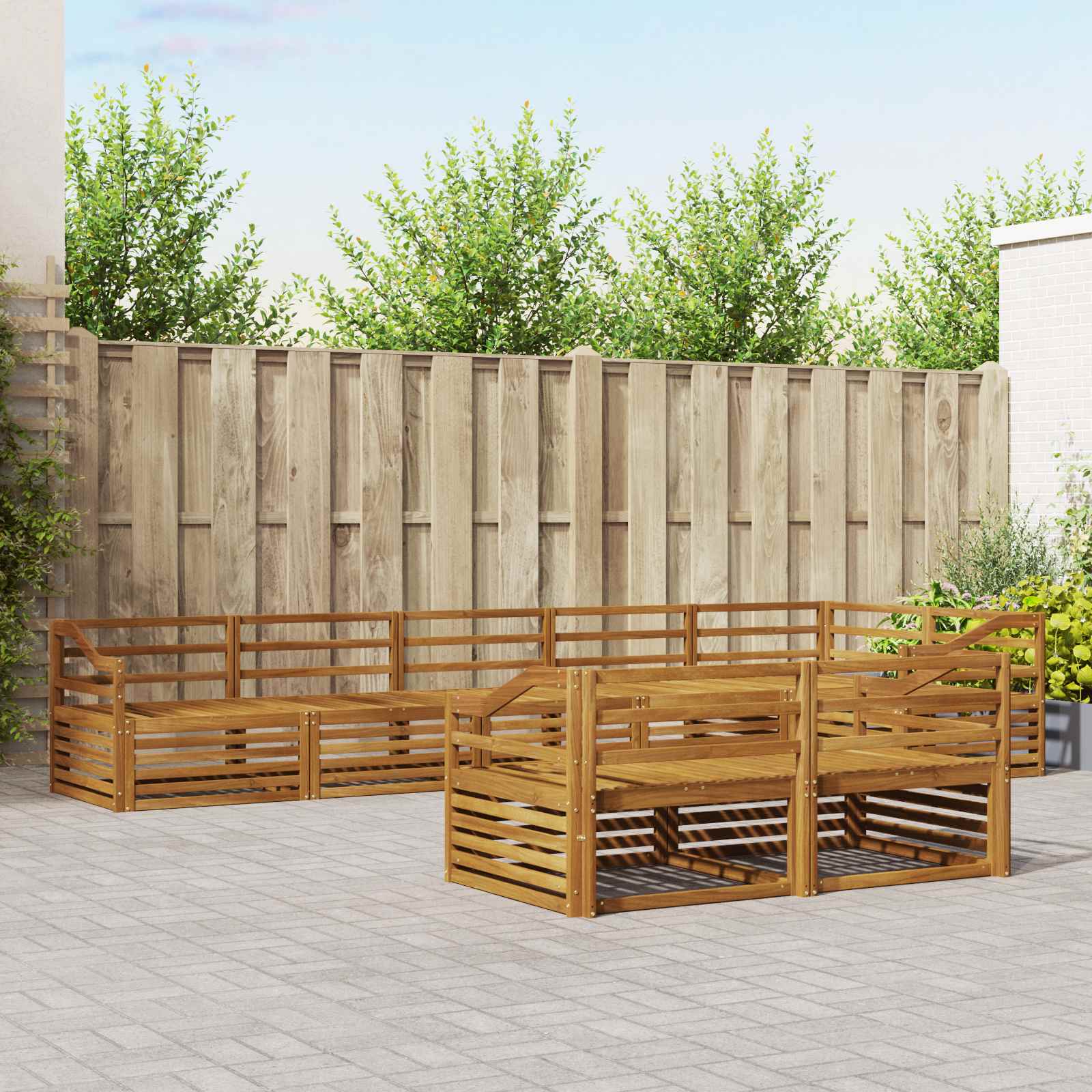 Outdoor-Sofagarnitur 8 pcs Natur Massivholz Akazie