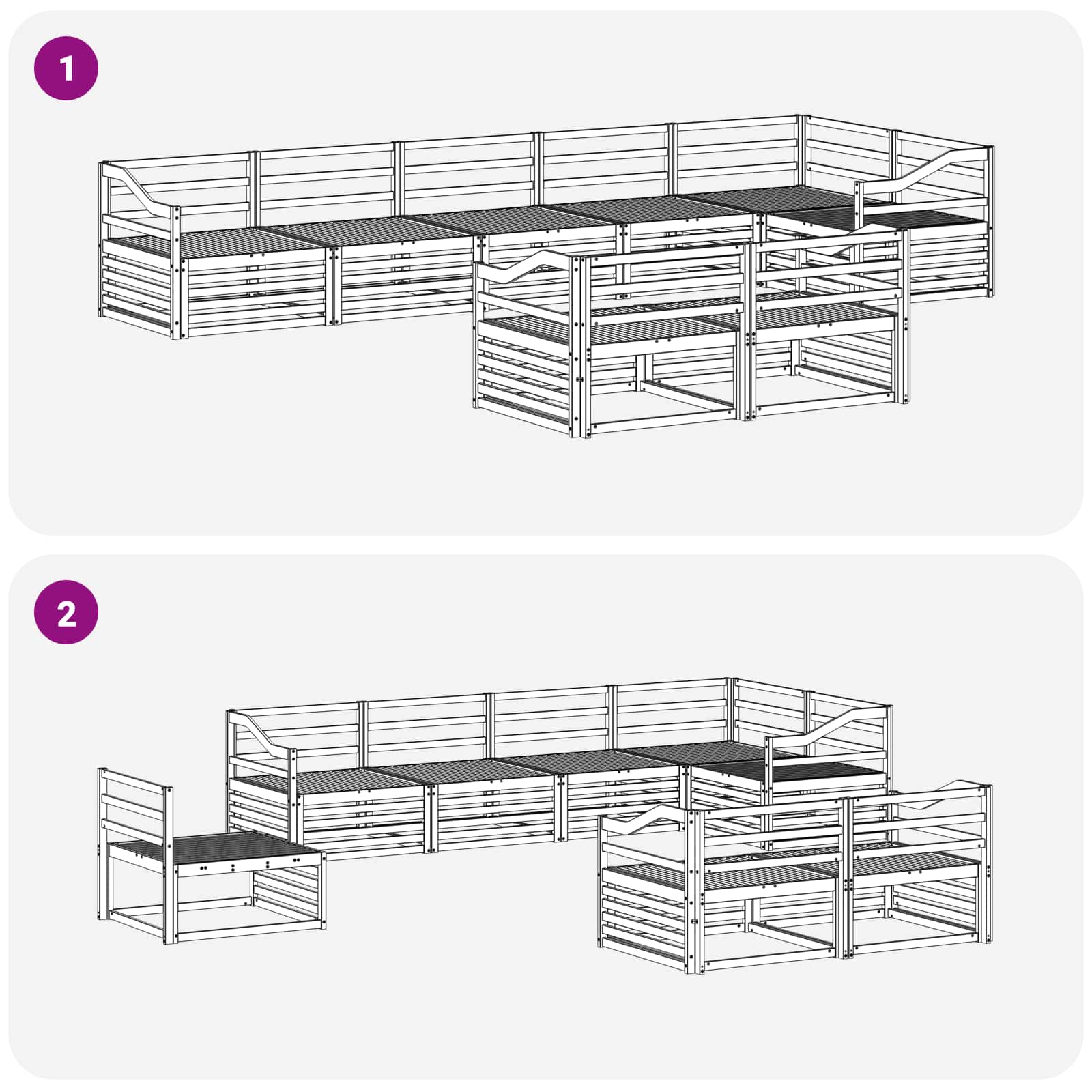 Outdoor-Sofagarnitur 8 pcs Natur Massivholz Akazie
