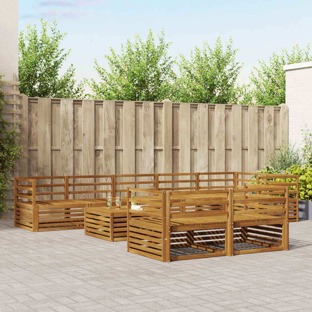Outdoor-Sofagarnitur 9 pcs Natur Massivholz Akazie