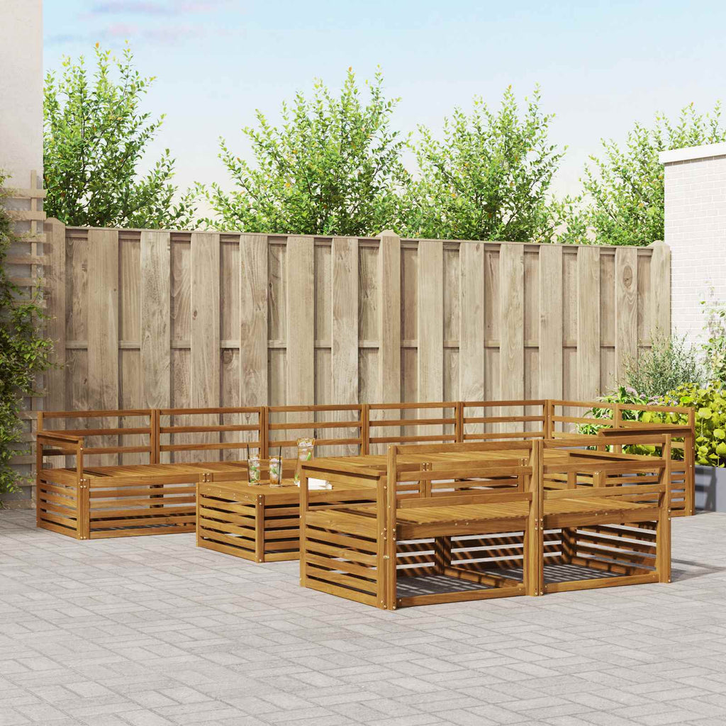 Outdoor-Sofagarnitur 9 pcs Natur Massivholz Akazie