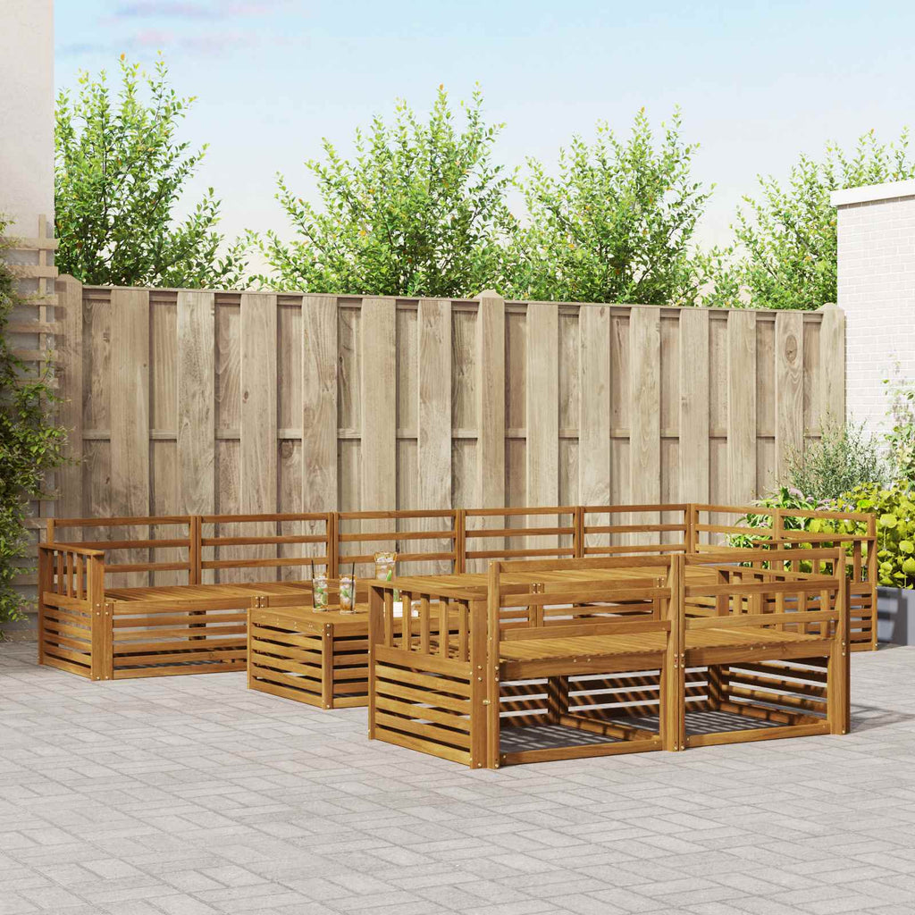 Outdoor-Sofagarnitur 9 pcs Natur Massivholz Akazie