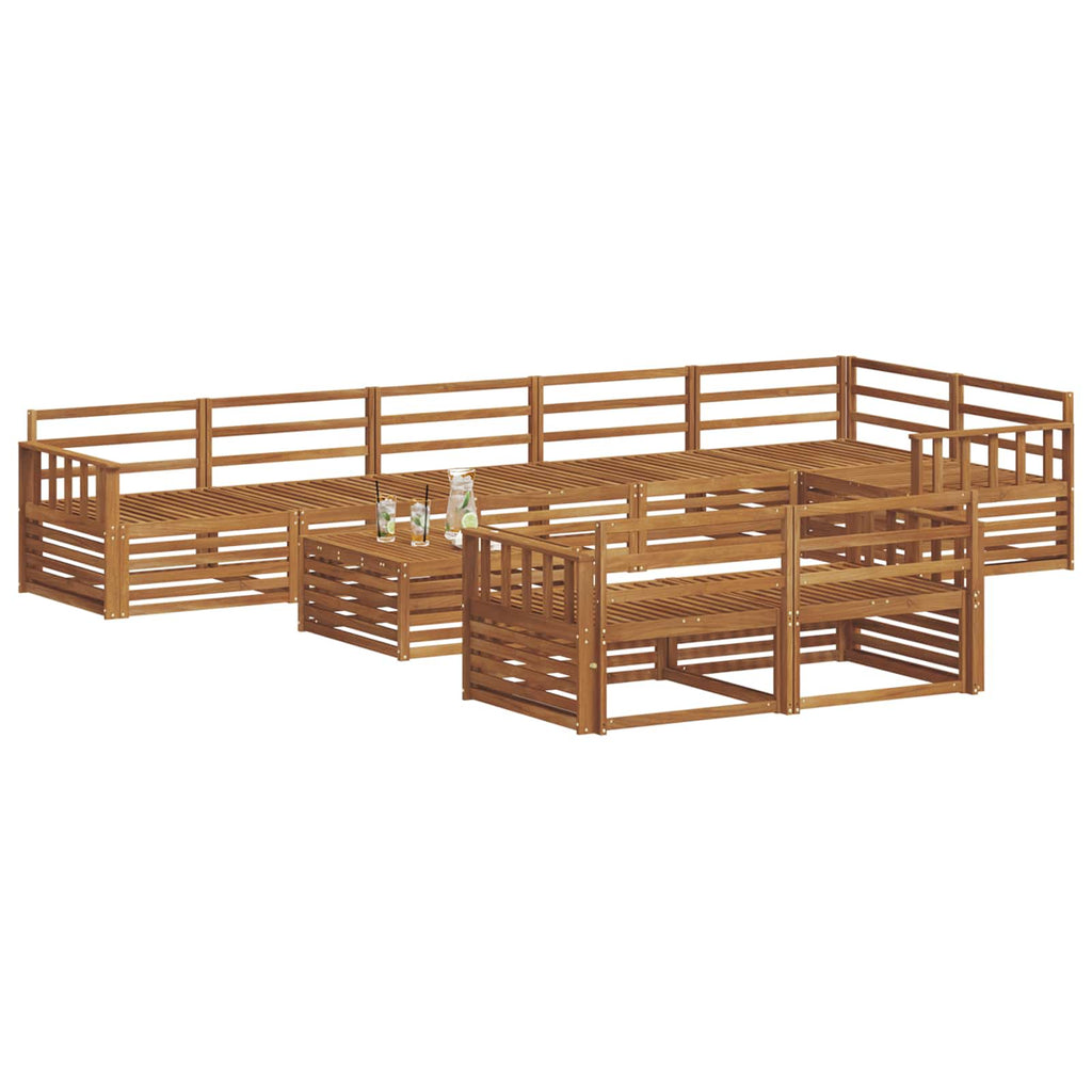 Outdoor-Sofagarnitur 9 pcs Natur Massivholz Akazie