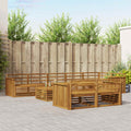 Outdoor-Sofagarnitur 9 pcs Natur Massivholz Akazie
