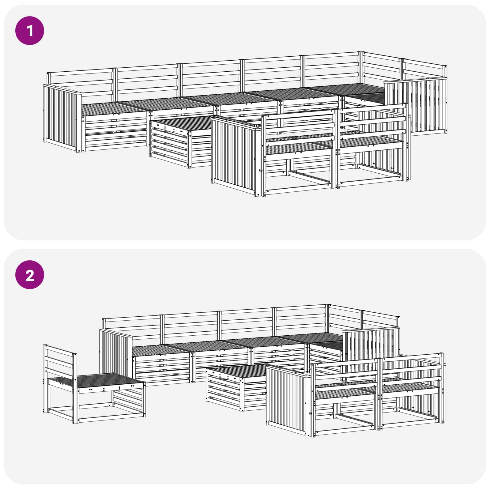 Outdoor-Sofagarnitur 9 pcs Natur Massivholz Akazie