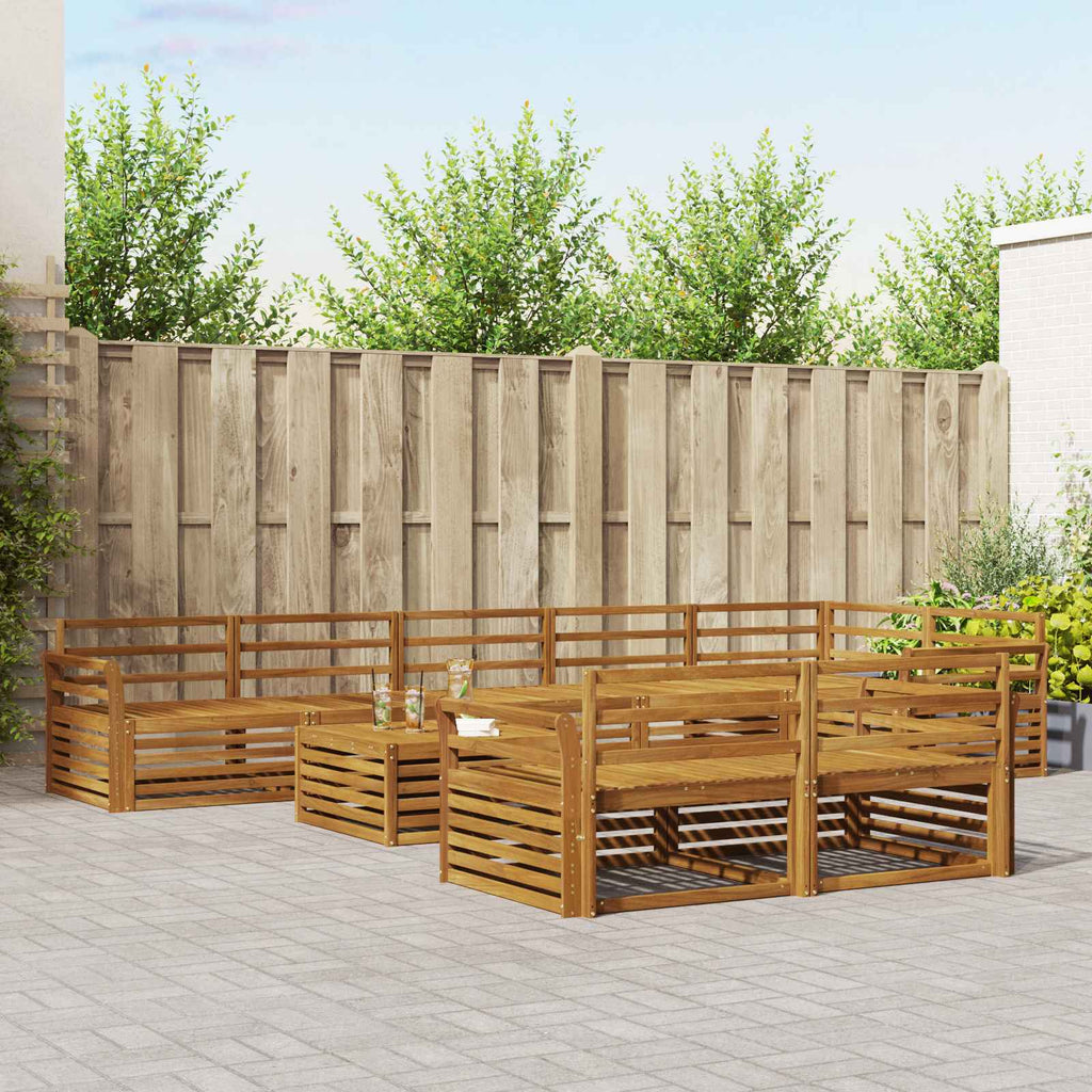 Outdoor-Sofagarnitur 9 pcs Natur Massivholz Akazie